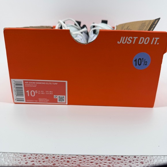 NEW Nike Air Zoom Diamond Elite Turf Shoe Mens 10.5 White Black Volt DZ0503-104 main image 7